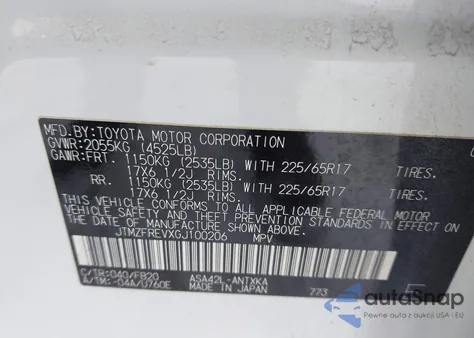 2016 Toyota Rav4 Le from USA, damaged, VIN JTMZFREVXGJ100206